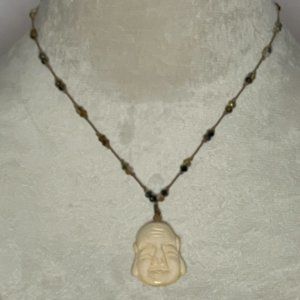 Bead of The Soul Bone Buddha necklace